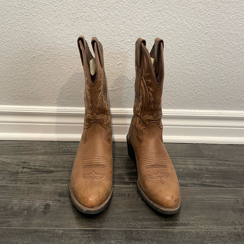 MENS brown leather cowboy boots - Picture 4 of 7